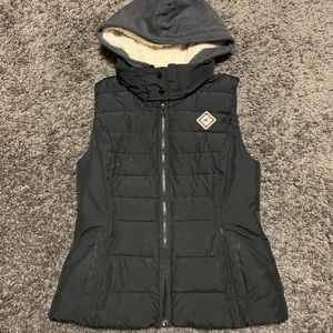 Hollister Black Fur Vest